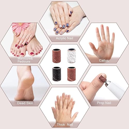 Miniatura 7 de Rolybag Juego de bandas de lijado para taladro de uñas, portátil, juego de 3 colores gruesos de grano fino Efile Sand Set 80#120#180#240#, 2 piezas