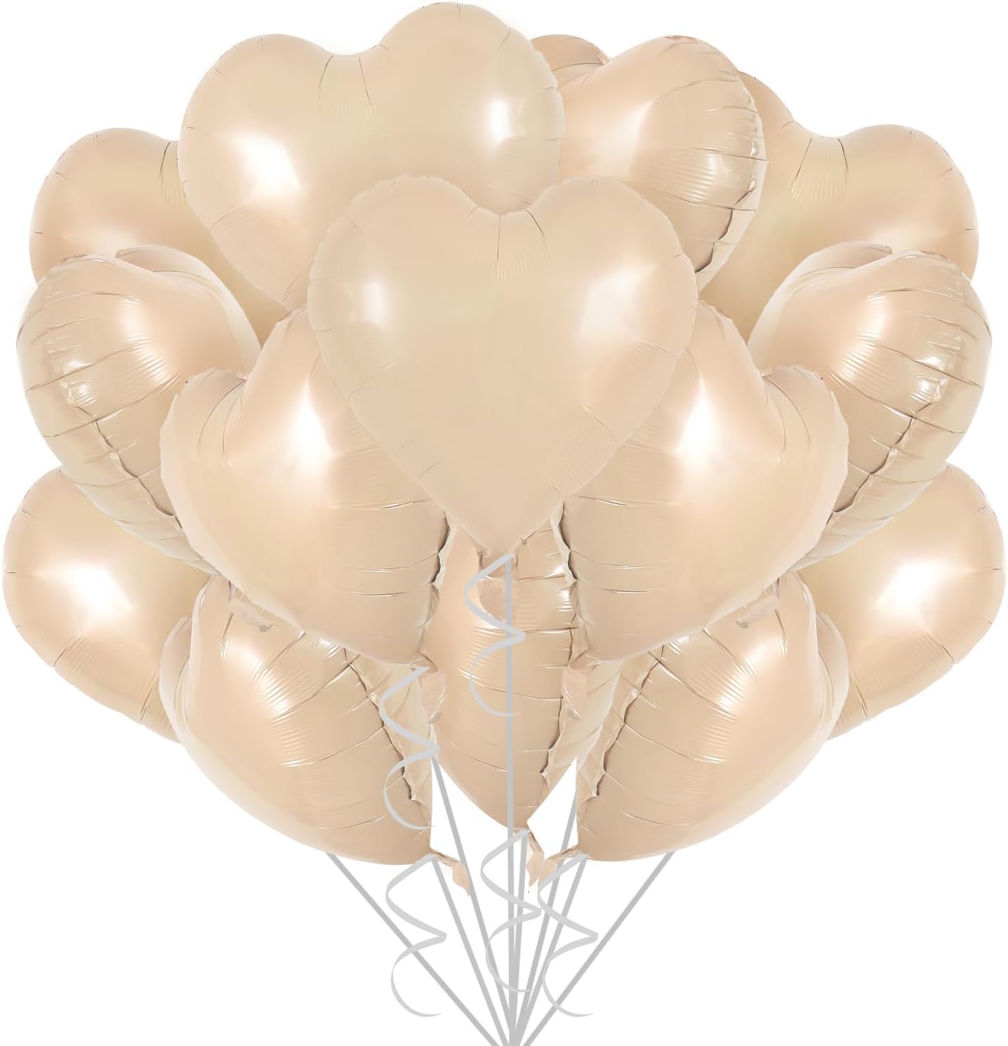 DecoGlee 30Pcs 18 Inch Balloons Caramel Heart Shape Foil Mylar Banners Decoration for Birthday Valentine's Day Wedding Bridal Shower Anniversary Engagement Party Supplies — image 1