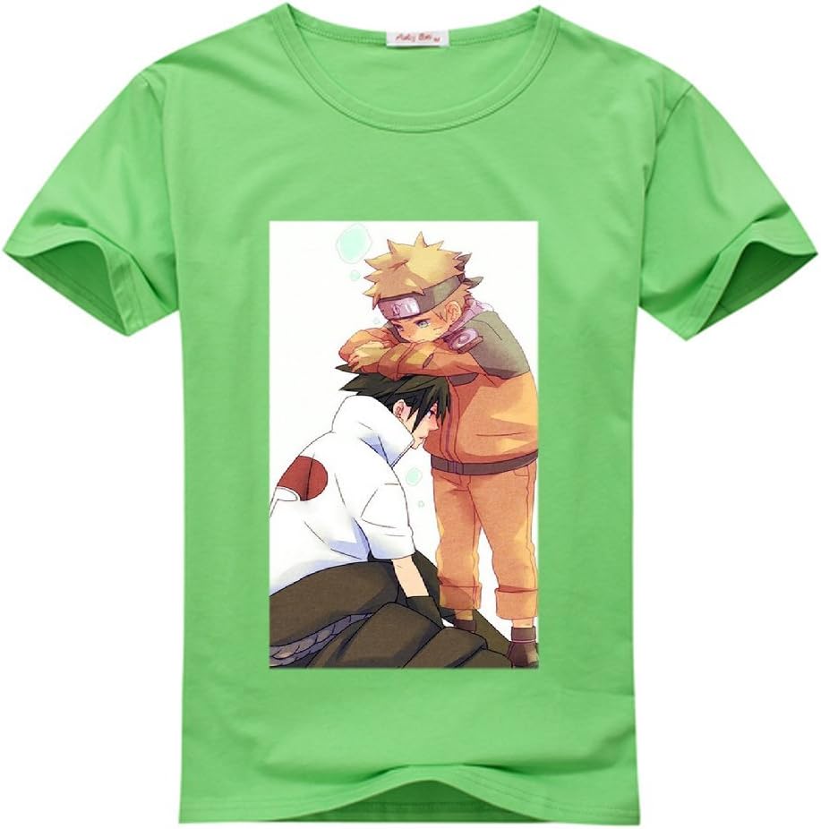 Skullflowers Mens T-Shirt Naruto-Naruto Uchiha Sasuke X-Large Green