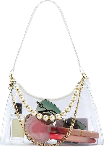 Juego de 3 bolsas cruzadas transparentes, bolsa de gelatina transparente para mujer con correa plana, bolsa de hombro transparente para conciertos