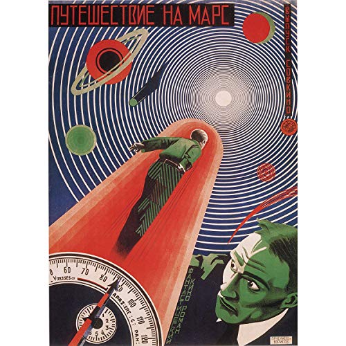 Affiche russe un jour sur mars grand format pour décorer un bureau design