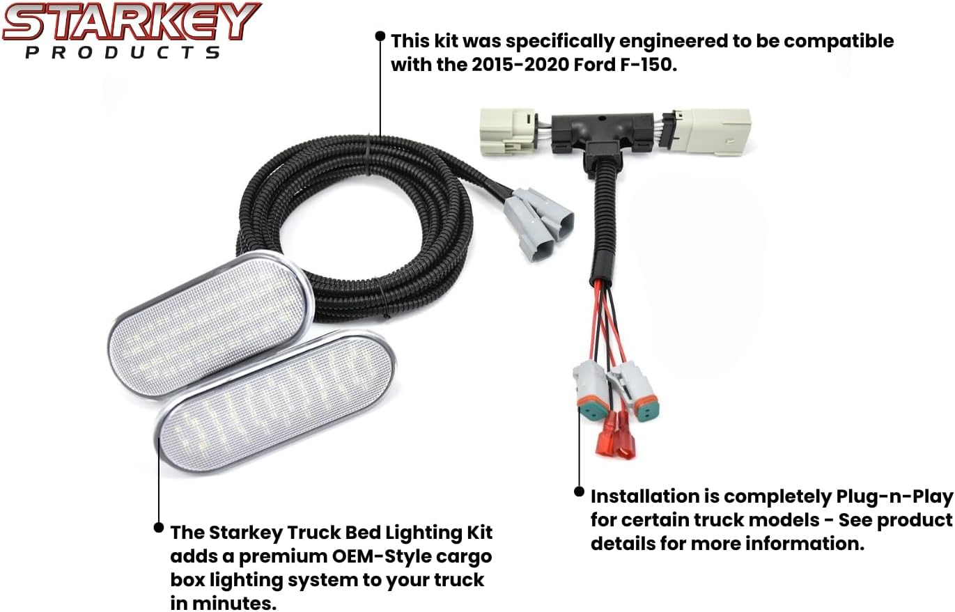 Starkey LED Bed Light Kit - Compatible with Ford F-150 2015–2020 - OEM Style Plug-and-Play