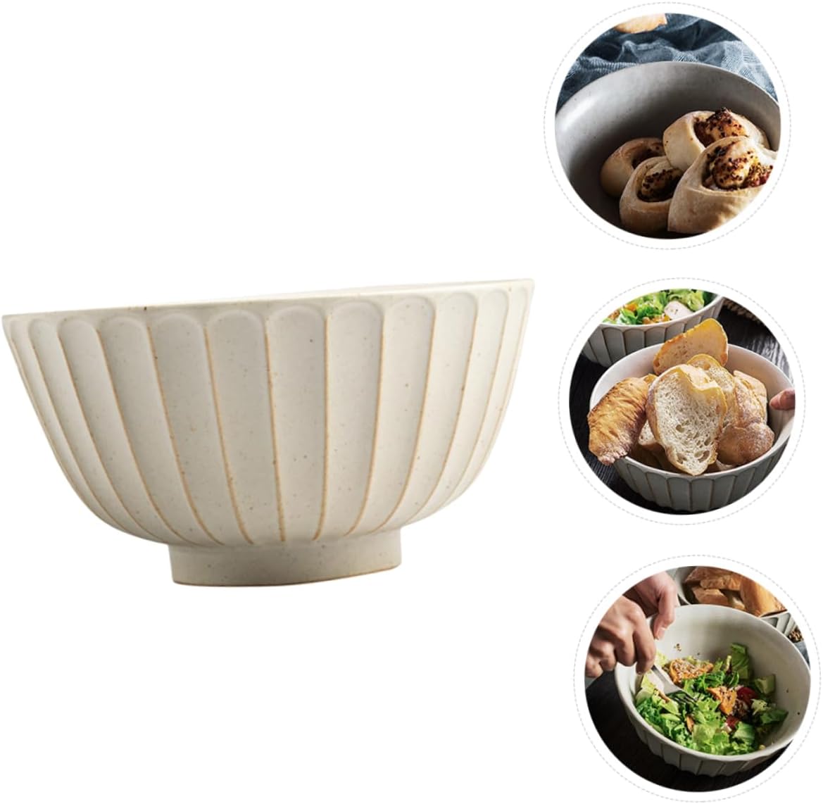 ABOOFAN 1pc Japanese Style Soup Bowl Noodle Bowl for Home Kitchen for Salad Fruits and Vegetables Polished Design Tableware Decor