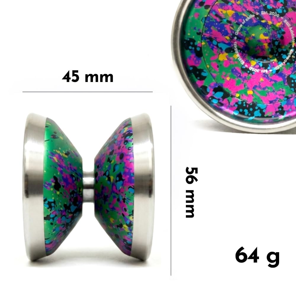 Pro Yoyo - Yo-Yo Profesional de Metal, Trucos Avanzados | Yoyo unresponsive moderno con cuerdas y rodamiento premium de recambio para giros extra largos. App SkillAddicts Yoyo