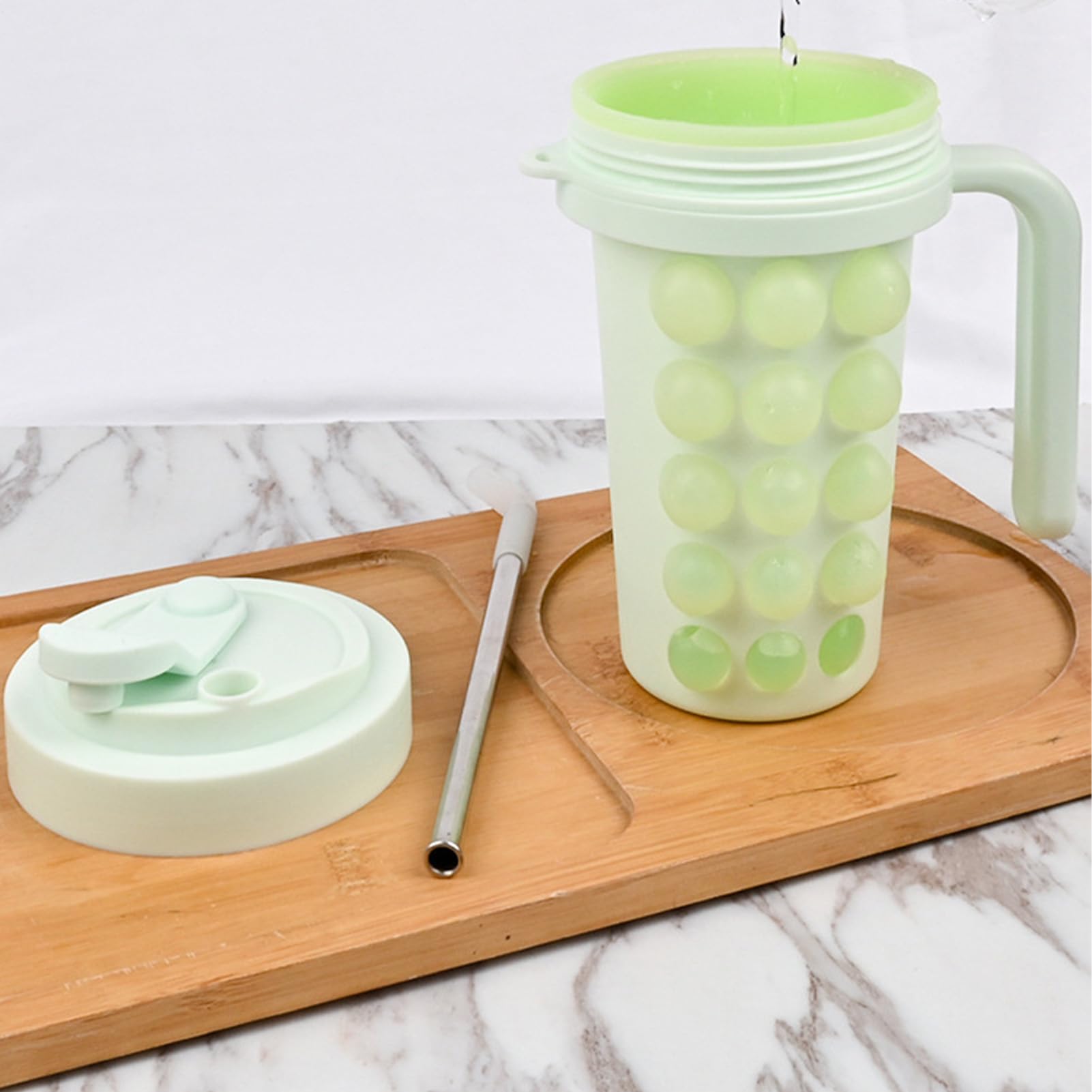 Kubek do lodu Tacka do Zamrażarki Wyciskana Kitchen ze Słomką