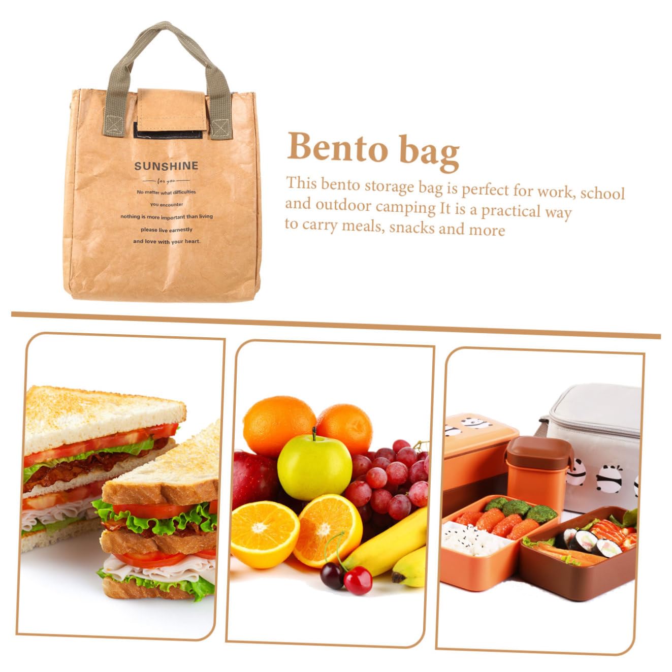 TOPBATHY 5 Teilige Box Bang Papiertüte Eisbeutel Snack Behälter Snack Und Plattenbehälter Für Lebensmittel Bento Lunch Beutel Snack Behälter Hellbraune Tragetasche Bento Beutel Für