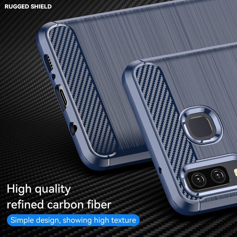 Image of Flexible Back Case Cover for Samsung Galaxy A8 Star - Blue (Carbon Fibre)