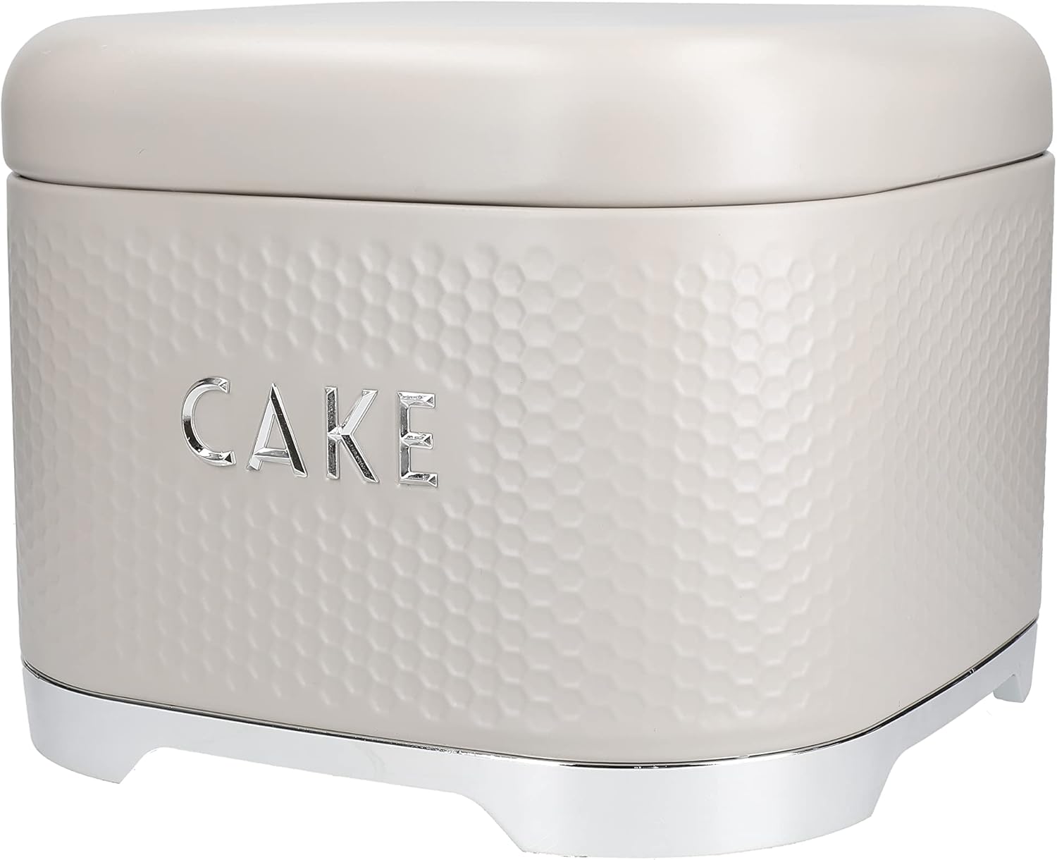 KitchenCraft Cake Storage Tin with Lid, Latte Cream, 26 x