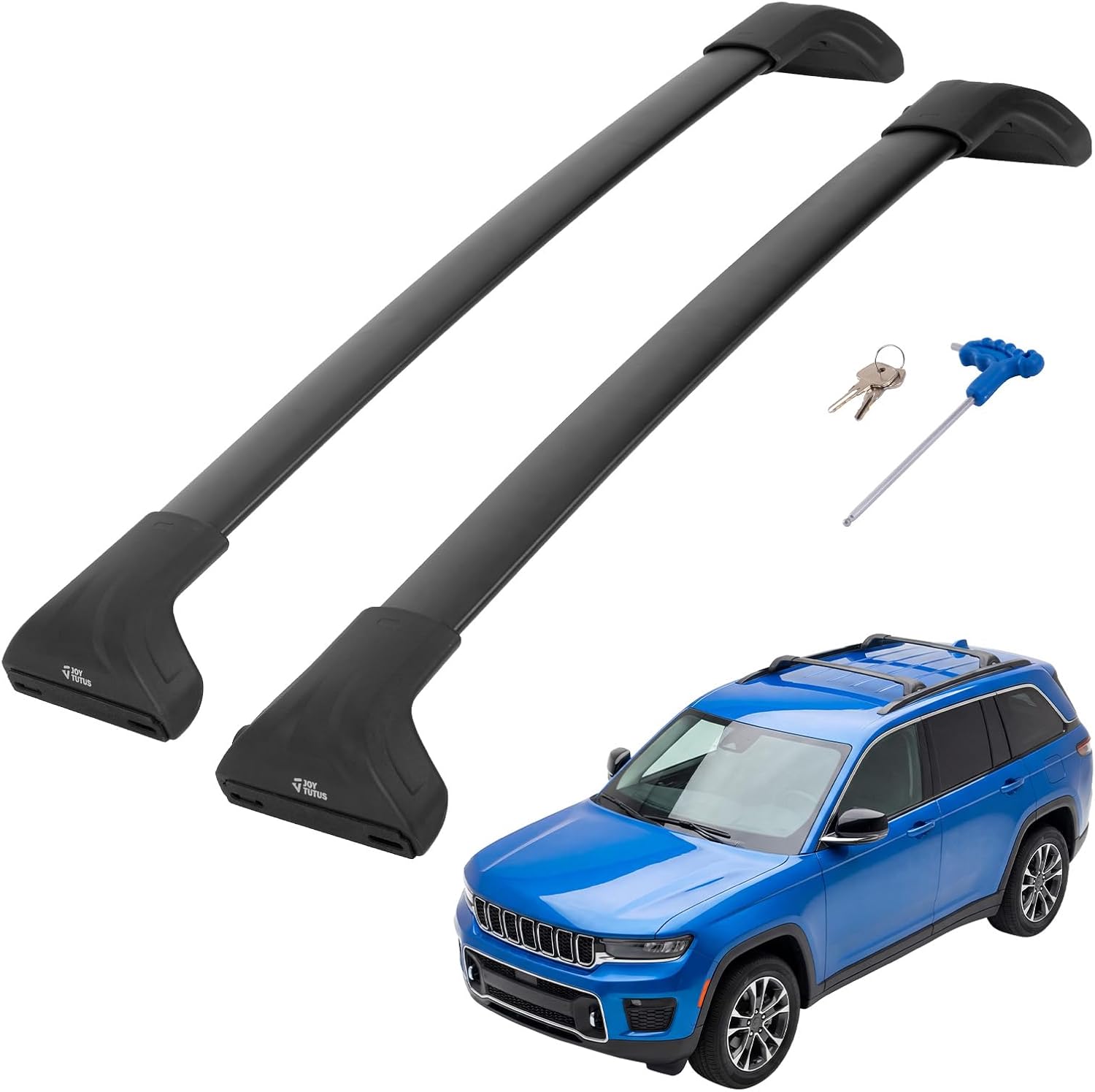 JOYTUTUS Lockable Roof Rack Cross Bars Compatible with Chevy Chevrolet Traverse 2022-2026, Heavy Duty 300LBS Anti-Theft Aluminum Crossbars for Rooftop Cargo Carrier Luggage Kayak Canoe Ski Snowboard
