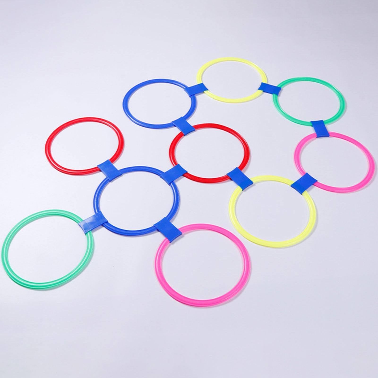 kowaku Hopscotch Rings Game Hopscotch Game with Connectors Creative Girls and Boys Hopscotch Hoops, 42cm 5 Rings