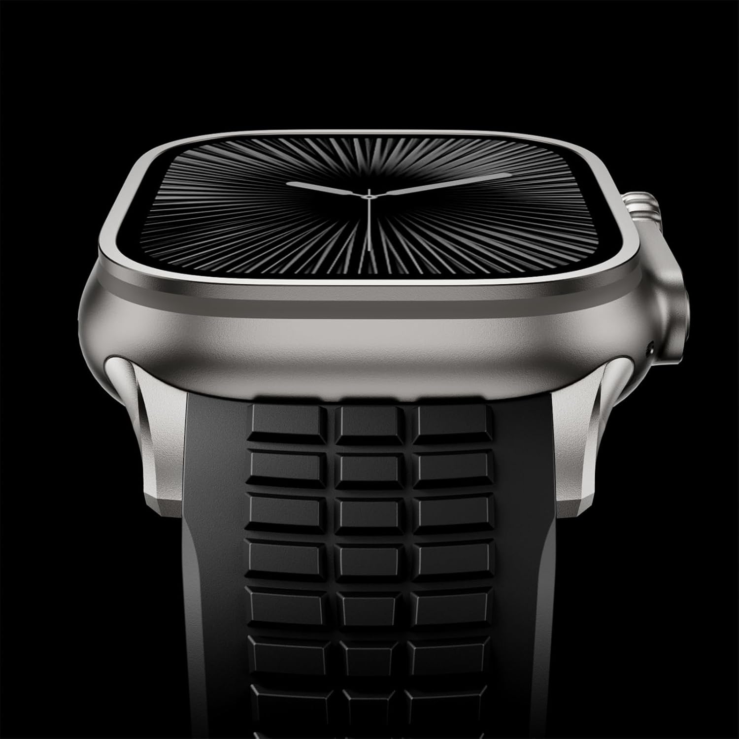 Silicone Band for Apple Watch Ultra 3/2 / Series 11 10 9 8 7 (44mm 45mm 46mm 49mm), Men Luxury Sport Strap with Metal Rugged Folding Clasp, Rugged Heavy Duty Modern Design for Men - Image 3