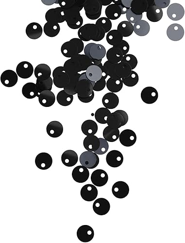 Miniatura 3 de Lentejuelas negras de 0.236 pulgadas a granel, pequeñas y sueltas redondas y planas, lentejuelas para costura, manualidades, apliques de bordado,