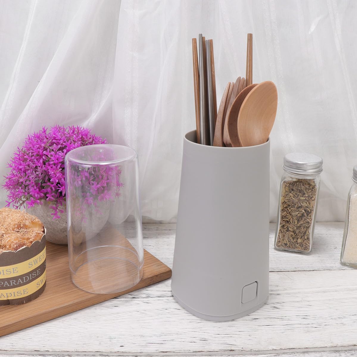 Plastic Chopsticks Rack with Draining Design for Kitchen Storage