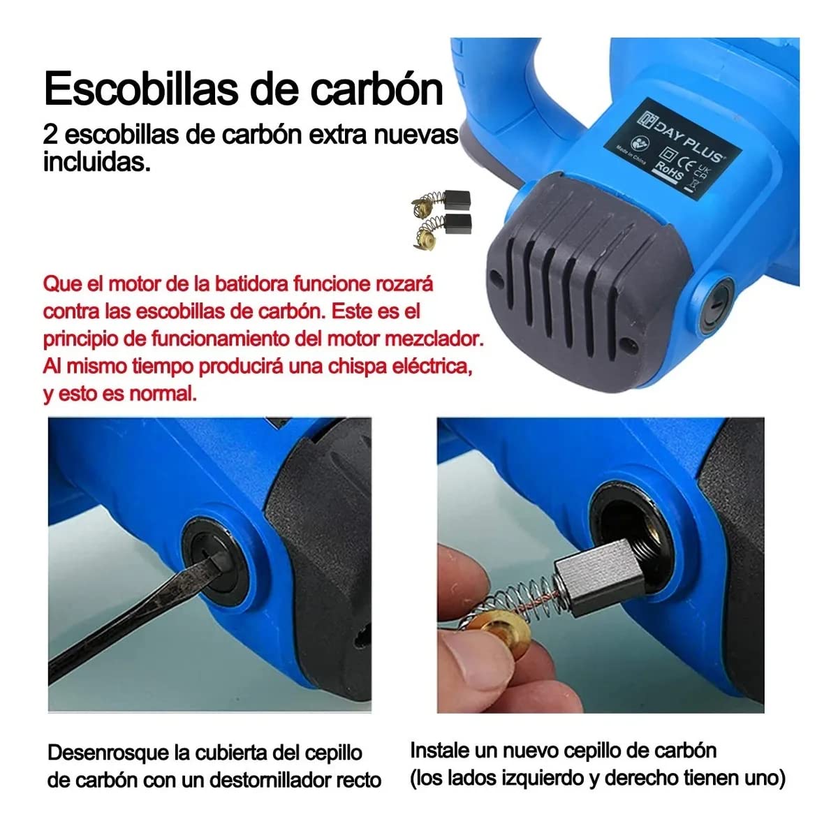 2600W Mezcladora de Mortero Eléctrica, batidora amasadora cemento portátil de hormigón para mortero, 6 velocidades ajustables