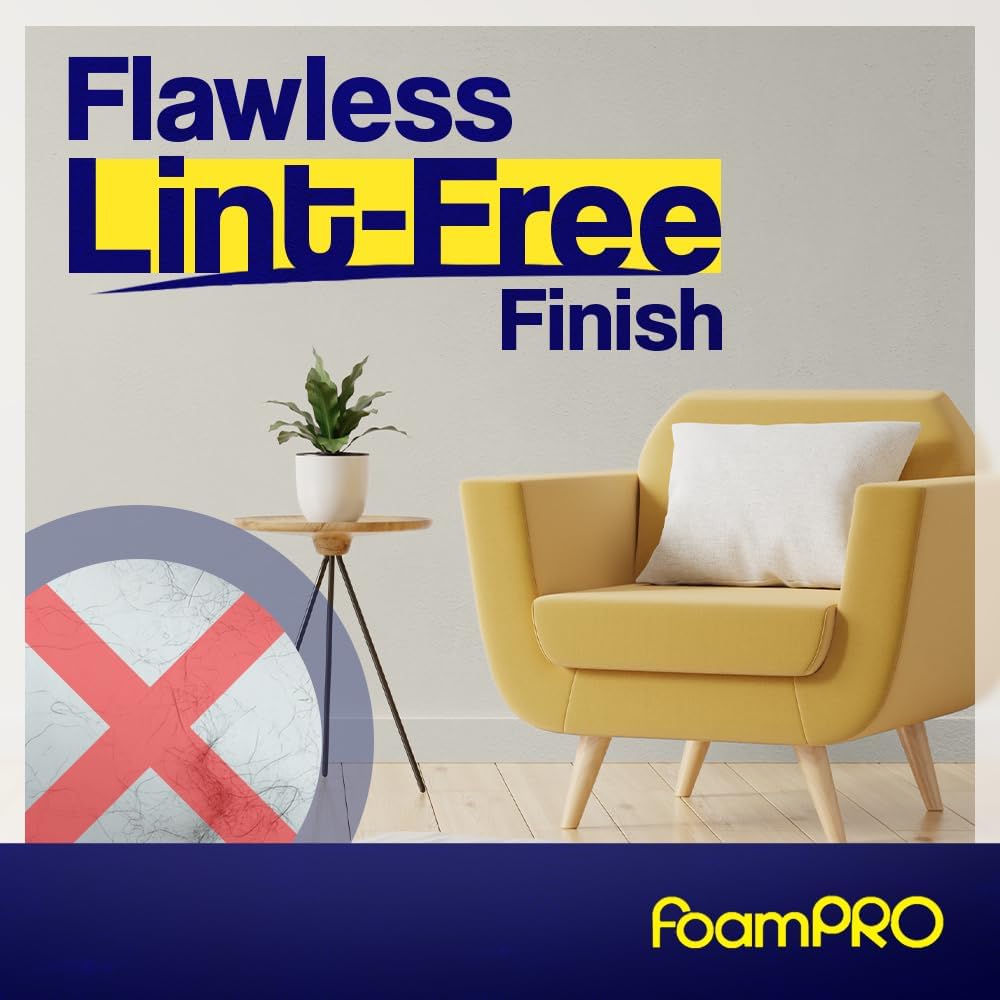 FoamPRO 187-10 Finest Finish Mini Foam PAint Roller Refills, Pack of 10