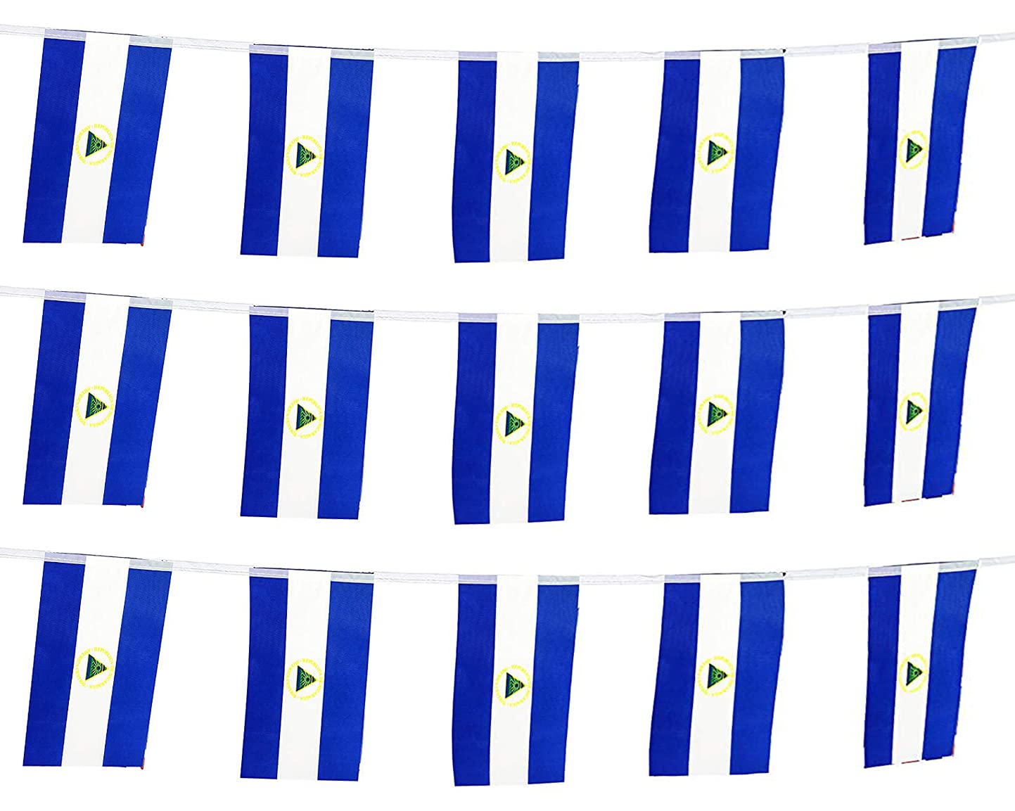 Romania Romanian Flag Banner String - 50 Feet With 38 Small Mini Pennant Flags For Party & Sports Decorations