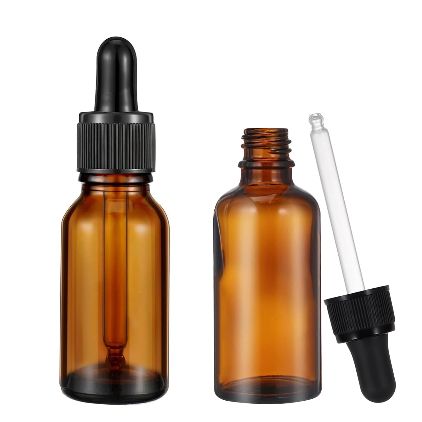Produktbild von 2er-Set Pipettenflasche 30ml Dunkelbraun – Tropfflasche Mit Pipette & 2 Tropfeinsätzen Für Öle, Tinkturen & Laborflüssigkeiten