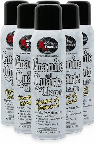 Rock Doctor Spray limpiador de granito y cuarzo, lata de 18 onzas, limpia azulejos, mármol, encimera de cocina y superficies de piedra natural,