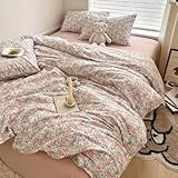 Floral Boho Comforter Twin XL Pink Floral Bedding Comforter Set Cute Flowers Comforter for Kids Girls Fluffy Soft Vintage Cottagecore Bedding French Country Style Botanical Comforter for All Season