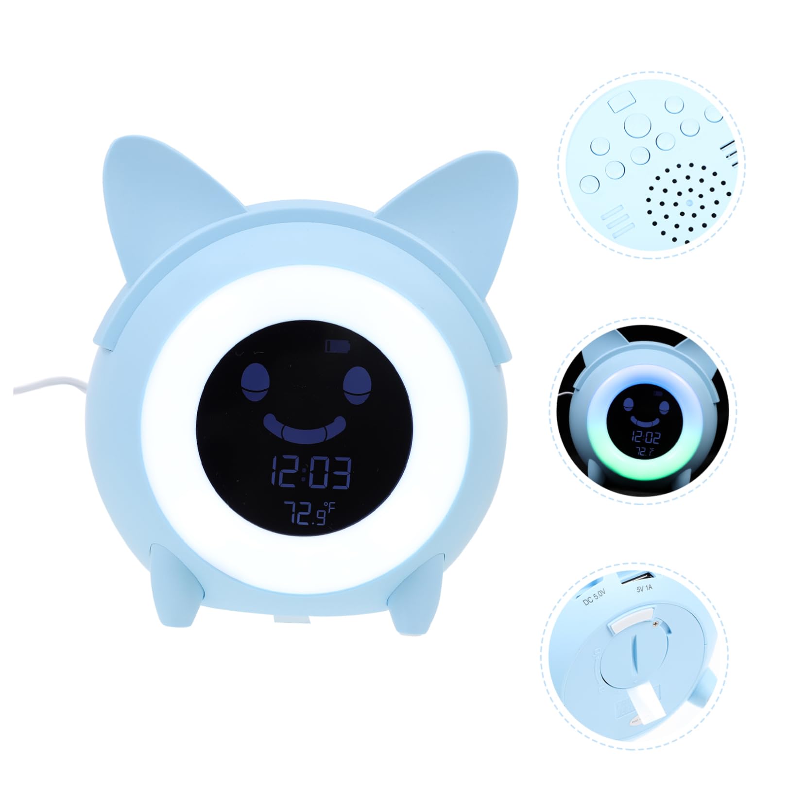 Zerodeko Despertador Digital Infantil Azul de Plástico, 1 Set