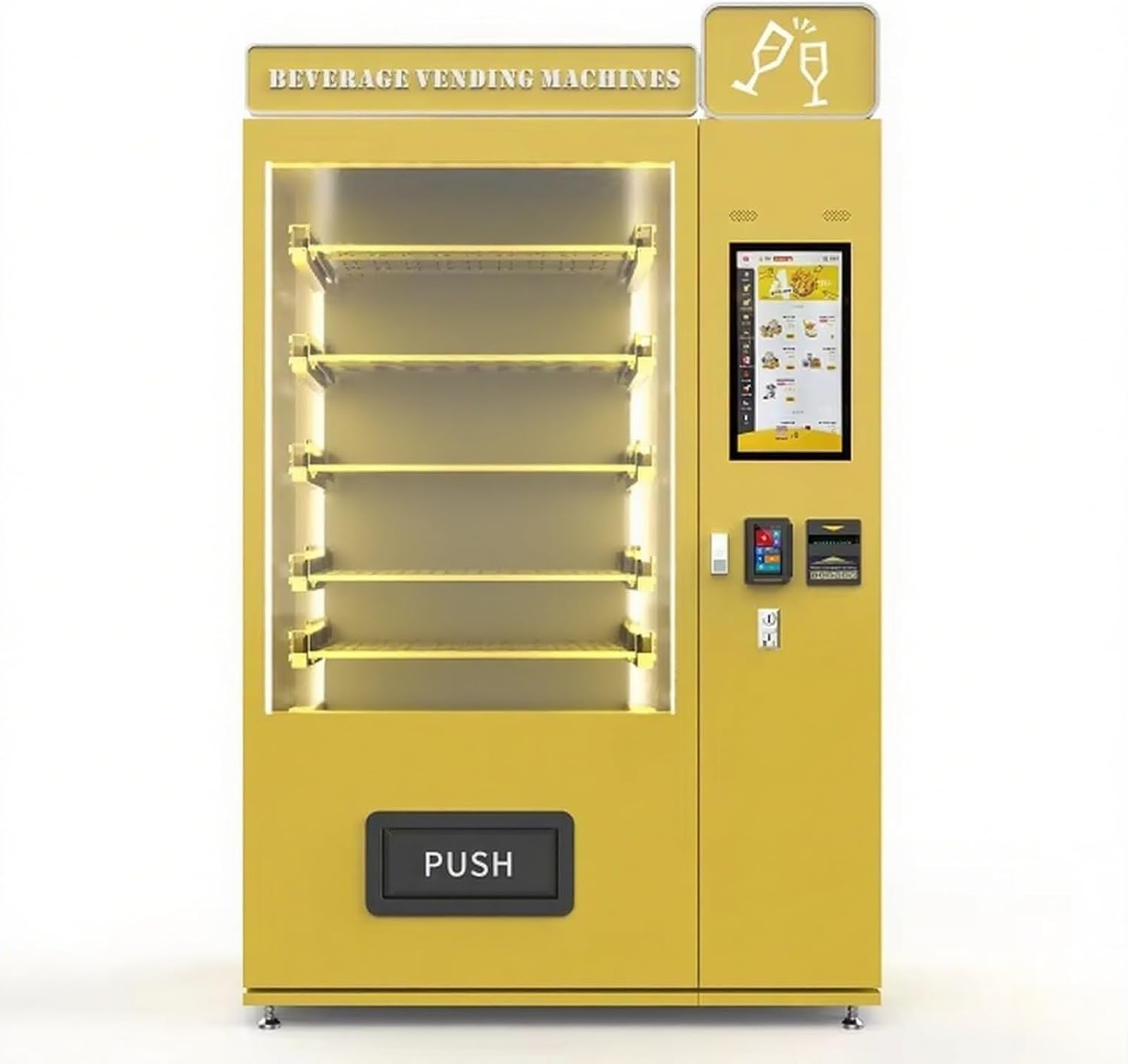 Smart Refrigerated Combo Vending Machine - Large Commercial Unit with Card Reader & Secure Payment for Offices, Universities, Airports - Ideal for Business Locations
