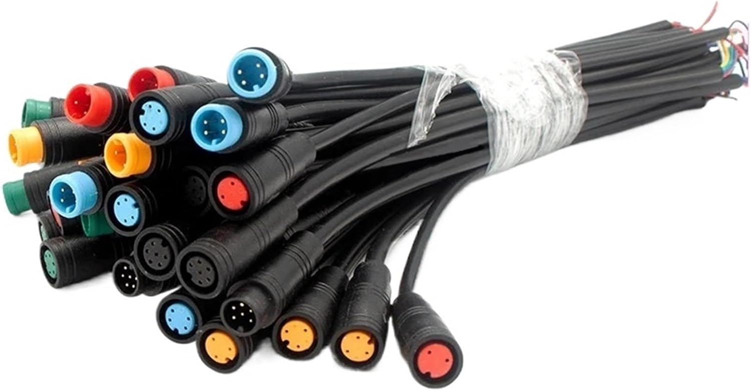 5Sets M6 M8 Julet Sensor Connectors Male Female Waterproof Navigation Signal Bicycle Screen Charging Cable 20CM(M6 Male 20CM,5 Sets_4P)