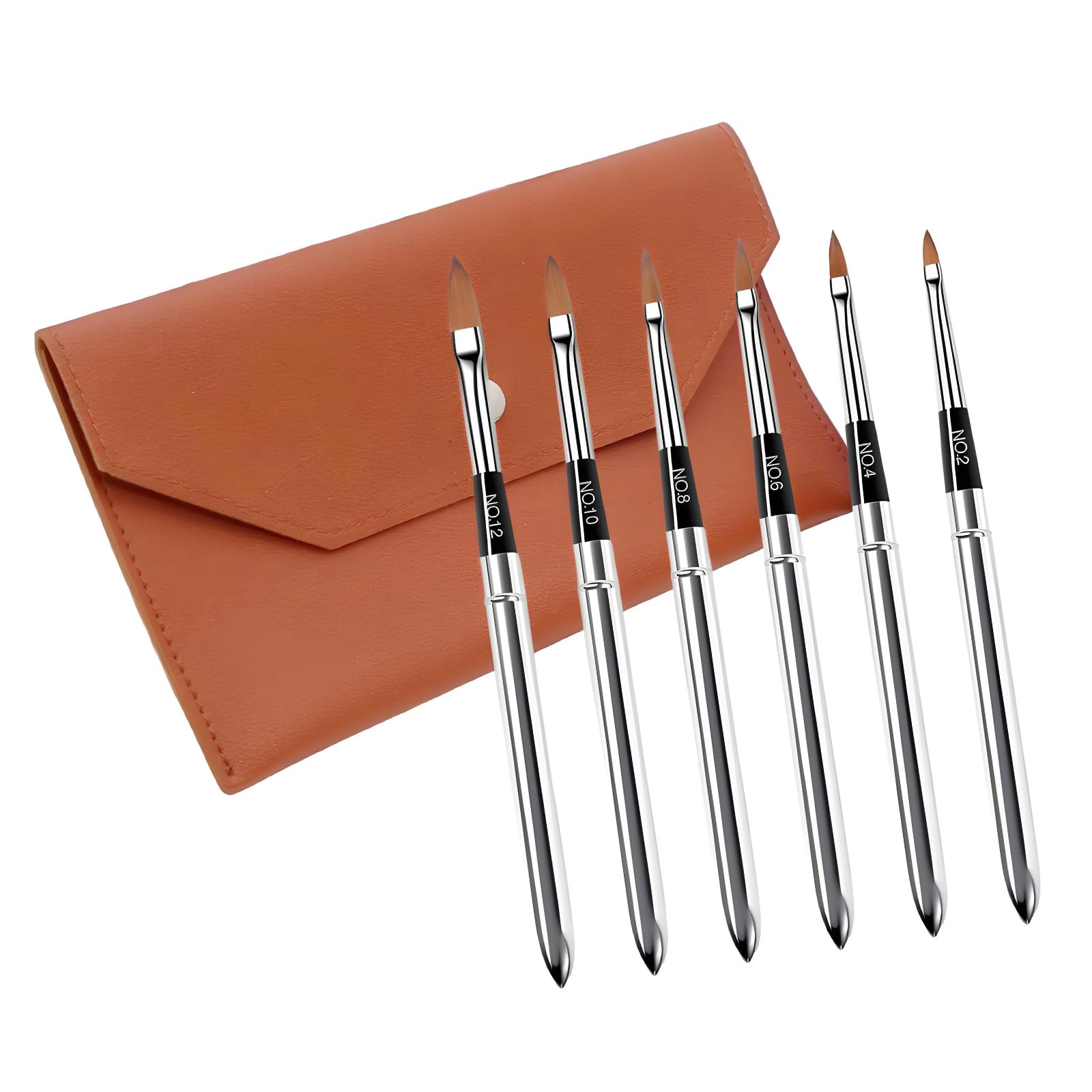 Jazuaiao Artist Travel Brush Set with Extendable Bristles and Leather Carrying Bag Pocket Sized Art Equipment
