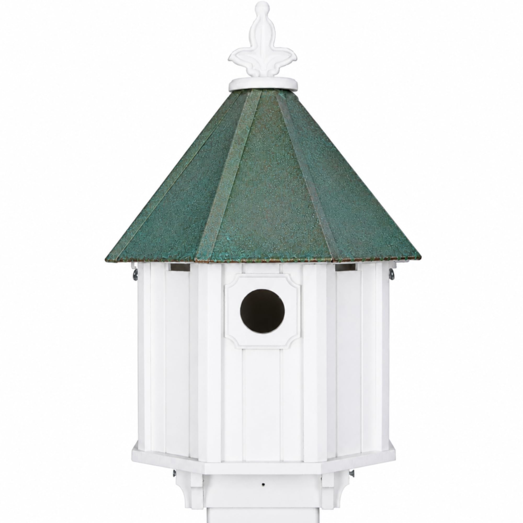 NC BIRDGUY Handmade Patina Copper Roof Bluebird House