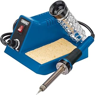 Draper 230v Soldering Station | 40 W Multipurpose Soldering-iron Stand | Overheat Protection | Tip Sponge | Heat Output Dial | 61478