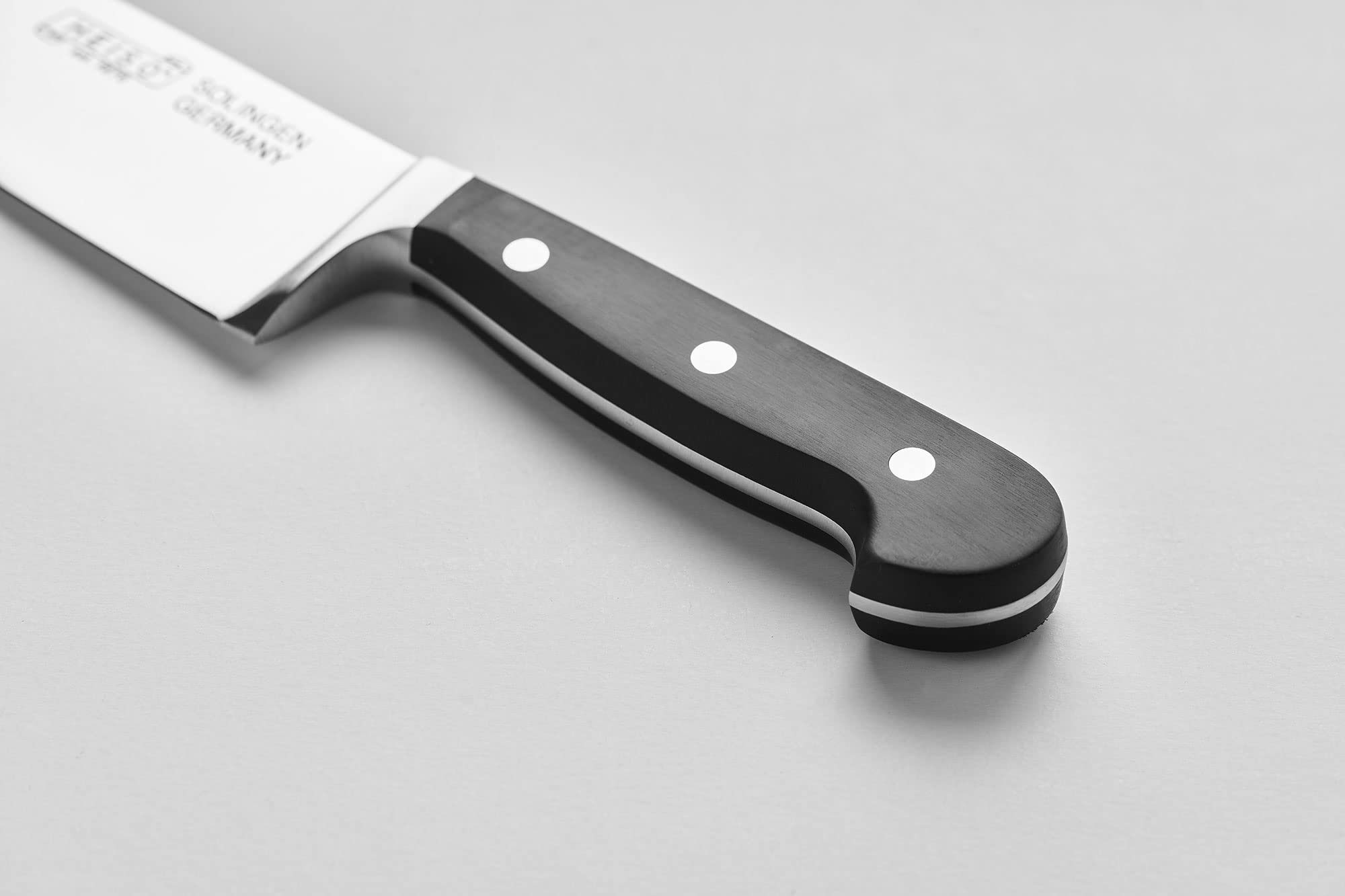 HEISO Kochmesser - handgeschmiedet in Solingen - rostfreie 21cm Klinge - Chefmesser mit extremer Schärfe - mit kostenlosem Nachschleifservice