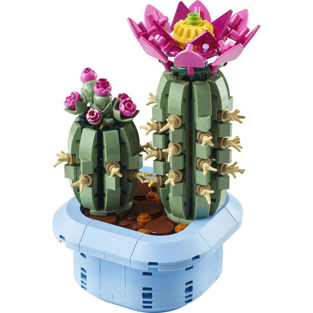LEGO Botanicals Kwitnący kaktus, roślina ozdobna w doniczce do zbudowania, zestaw klocków dla dzieci, pomysł na prezent dla dziewczynek od 9 lat, chłopców i miłośników sztucznych kwiatów 11509