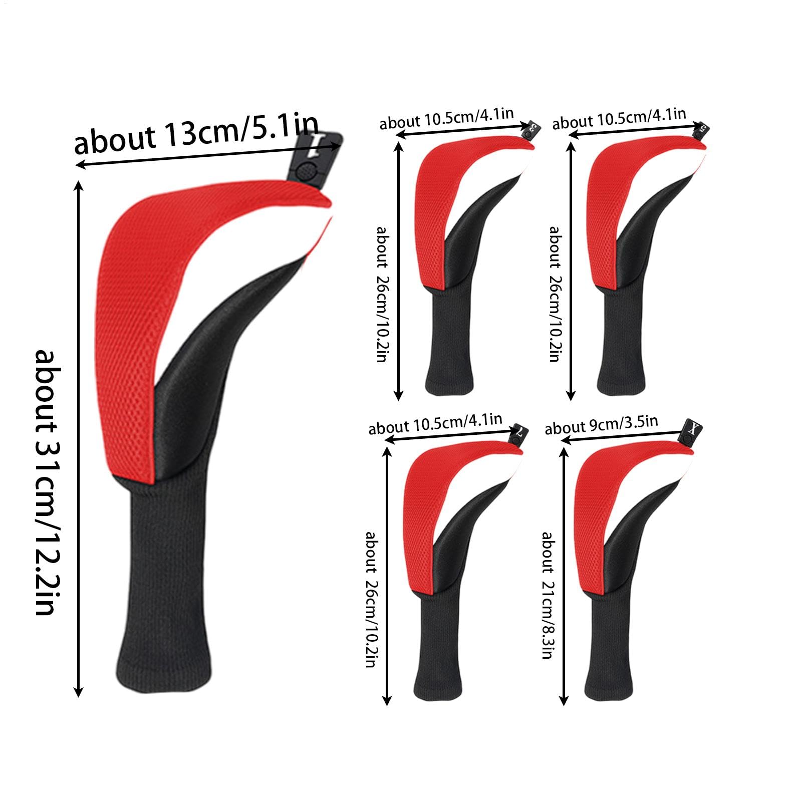 Golf Wood Headcovers, Hybrid Golf Headcovers, Breathable Club Covers, Long Neck Headcovers, Protective Club Covers, Dustproof Golf Headcovers, Numbered Golf Headcovers, Fairway Wood Covers