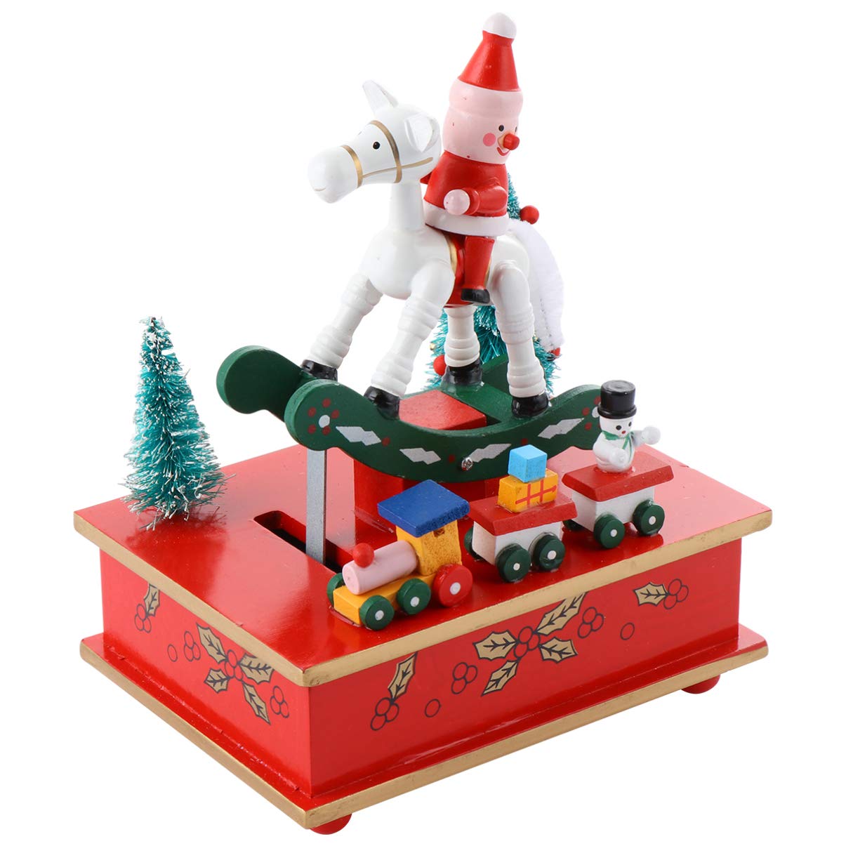 VOSAREA Boîte à Musique en Bois Portable pour Garçon et Filles Décoration de Noël Adorable, Facile à Utiliser, pour Salon ou Bureau