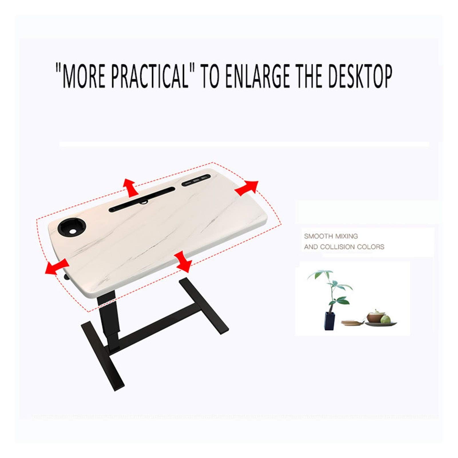 Mesa ajustable para cama de hospital con ruedas giratorias, soporte móvil para laptop, leer, comer el desayuno, sobre la mesita de noche con ruedas