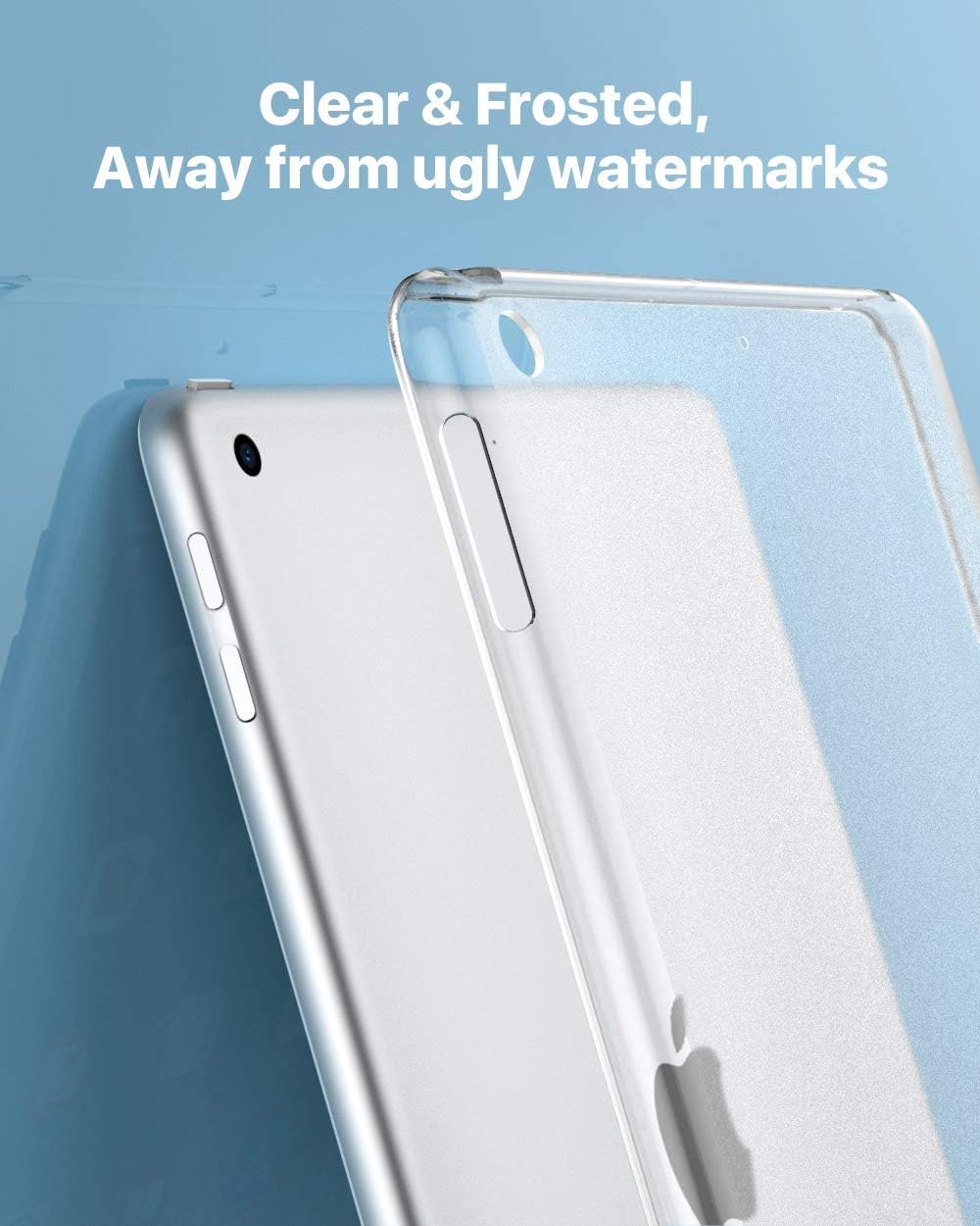 ATiC Fit 2018/2017 iPad 9.7 6th/5th Generation - Premium Soft Skin Flexible Bumper Transparent TPU Rubber Back Cover Protector Fit Apple iPad 9.7 Inch 2018/2017, Crystal Clear