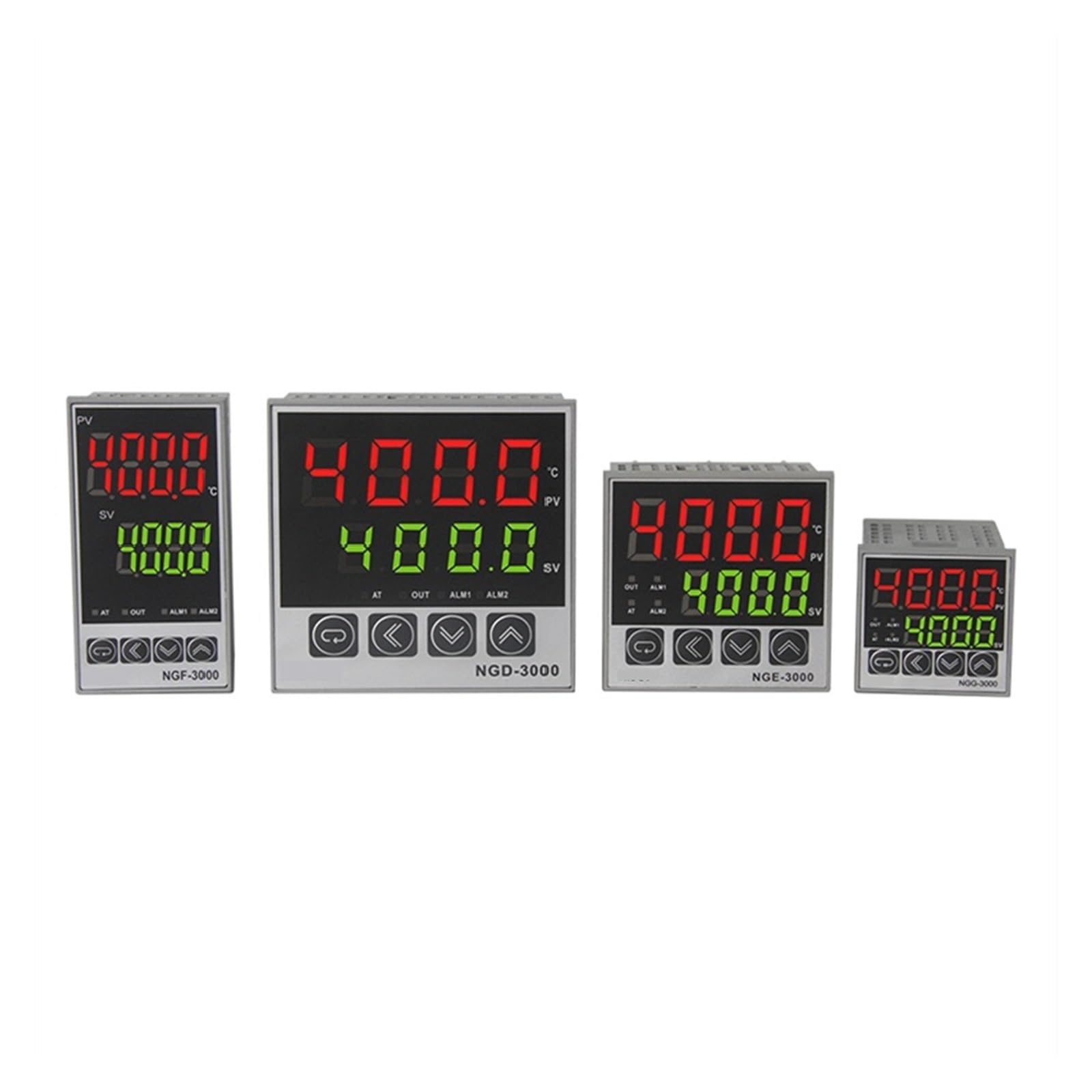 MUHM PID-Temperaturregler der Serie NGD-3000 und Original-Thermostat NGD-3411 NGD-3411V NGD-3412 KE PT100 (Color : NGD-3411V K 0-400)