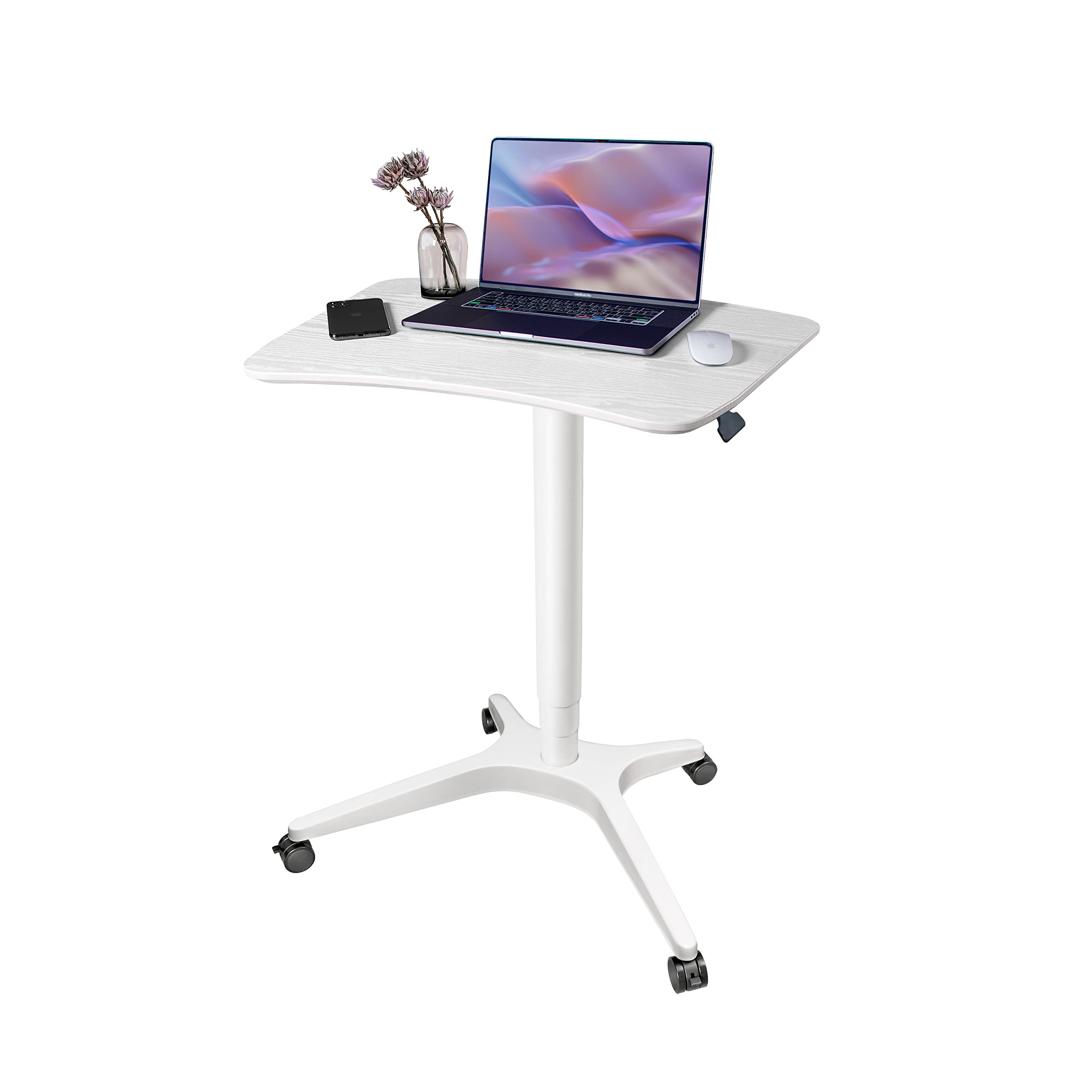Photo 1 of ***Parts Only***HAOOAH 47" Mobile Standing Desk(26" W*19.3" D), Adjustable Height Laptop Desk, Pneumatic Desk with Gas Spring Riser, Podium for Home, Office?Classroom?Medical, (29" to 46.9" H) (White)