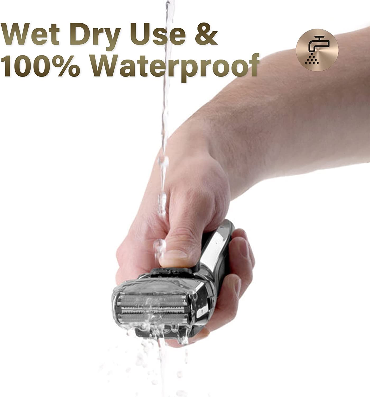 Rasoi elettrici, Rasoi elettrici da Uomo con rifinitore di precisione a Scomparsa e basette, Ricaricabile, Rasoio Senza Fili Wet & Dry