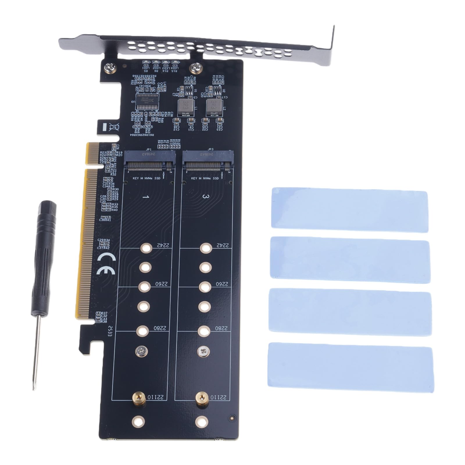Scheda di espansione PCIe4.0 X16 per trasferimento dati da 64 Gbps, supporto per unità NVMe e per espansione dell'archiviazione, installazione facile, raffreddamento efficiente PCIe