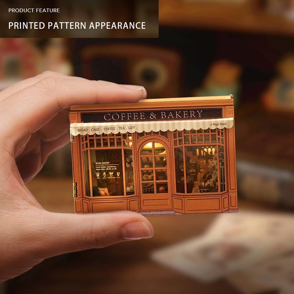 Casa delle bambole in miniatura 3D con motivo per girare la pagina, con piccola casa delle bambole fai da te, con scala a LED, fantastico regalo di compleanno o San Valentino (Bei Guo Shi