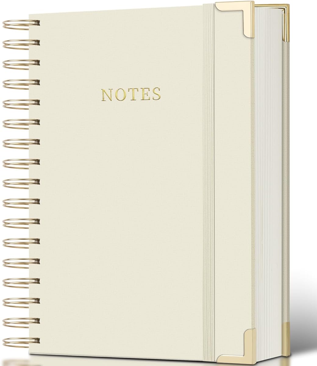 Amazon.com : ALKALO Spiral Notebook Journal, 328 Pages Linen Hardcover College Ruled Notebook, Lined Thick Journals for Women Men, A5 Thick Spiral Journal for Writing, 100GSM Paper, Cute Notebooks for Work School : Office Products