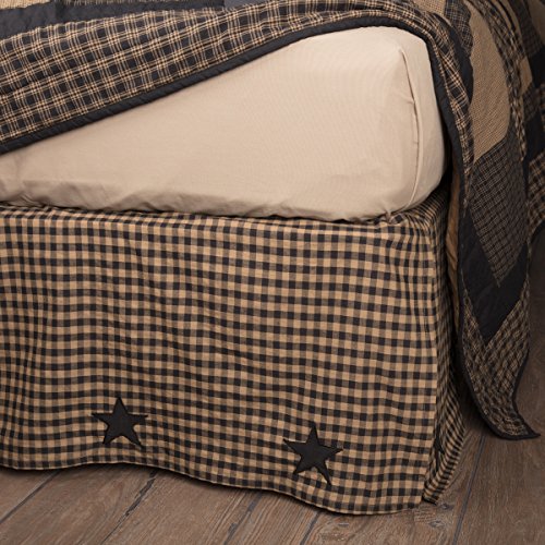 VHC Brands Check Star Cotton Primitive Split Corners Appliqued Qu...