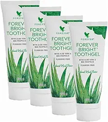 kit 04 Unidades Forever Bright Toothgel Gel dental sem flúor Creme Dental Menta e Hortelã