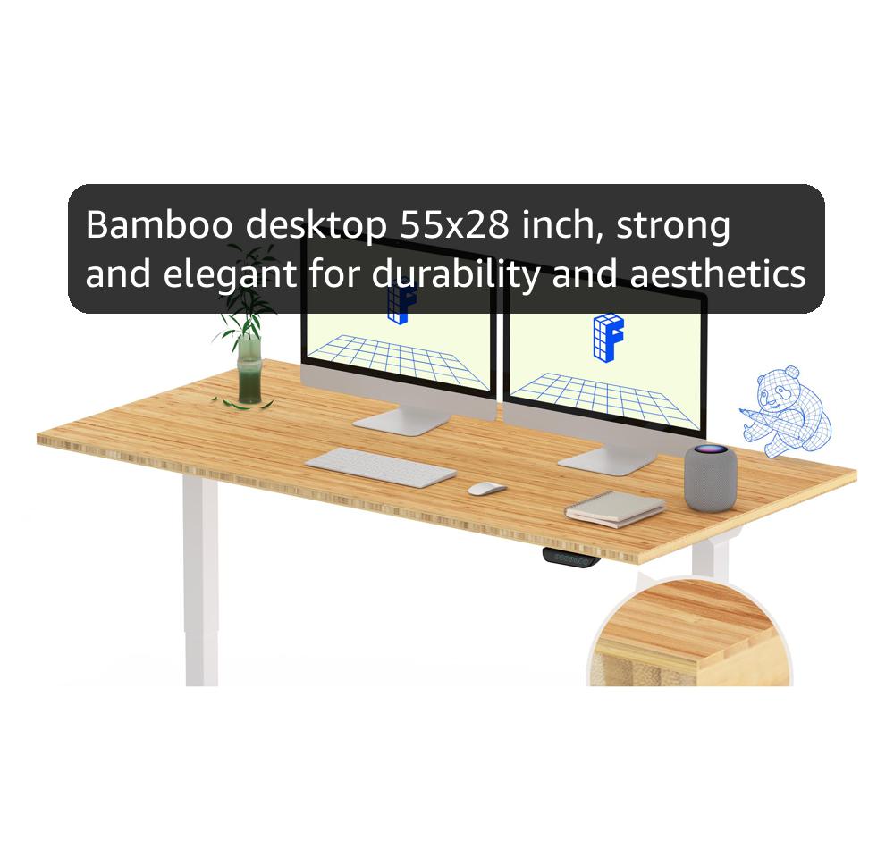 Amazon.com: FLEXISPOT E6 MAX Bamboo 55x28 Inch Dual Motor 3-Stage