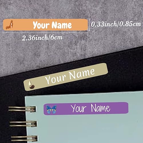 Miniatura 4 de 100 etiquetas de nombre personalizadas para niños, suministros escolares, calcomanías de nombre personalizadas para niños, impermeables, para