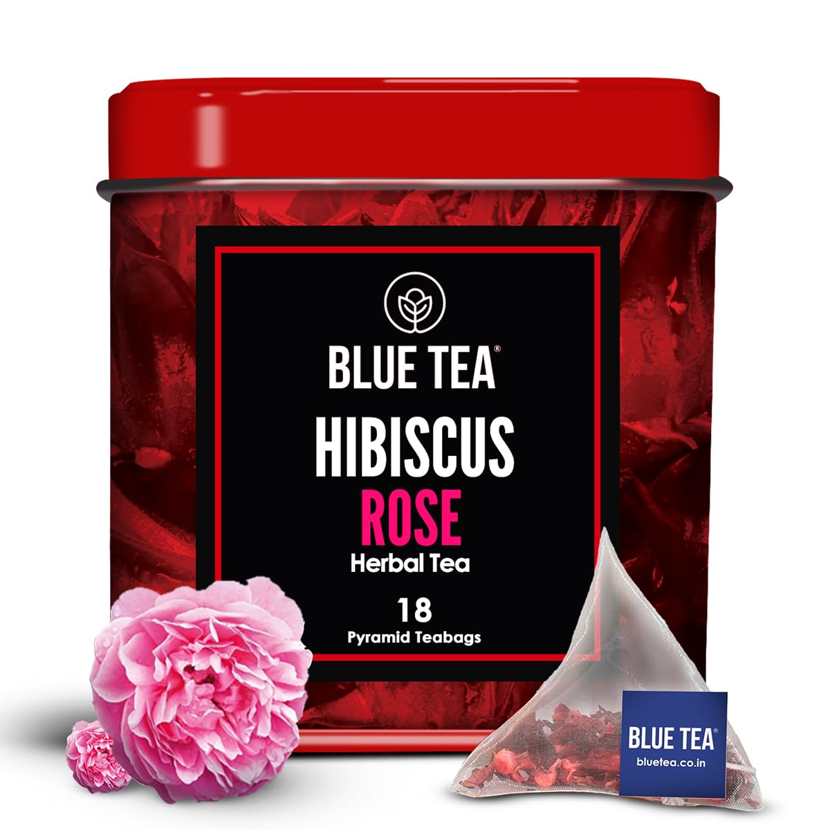 BLUE TEA - Hibiscus Tea - Classic - 50g - 80+ Cups | SKIN GLOW ENHANCING TEA, Karkade | Vitamin-C Rich | Tangy Taste - Flower Based - Herbal Tea - Gluten Free | Pet Jar Pack — view 26