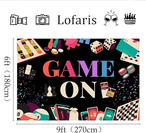 Miniatura 5 de Lofaris Juego en telón de fondo, tarjetas de ajedrez para niños, cumpleaños, fotografía, fondo, suministros de fiesta nocturna, suministros para