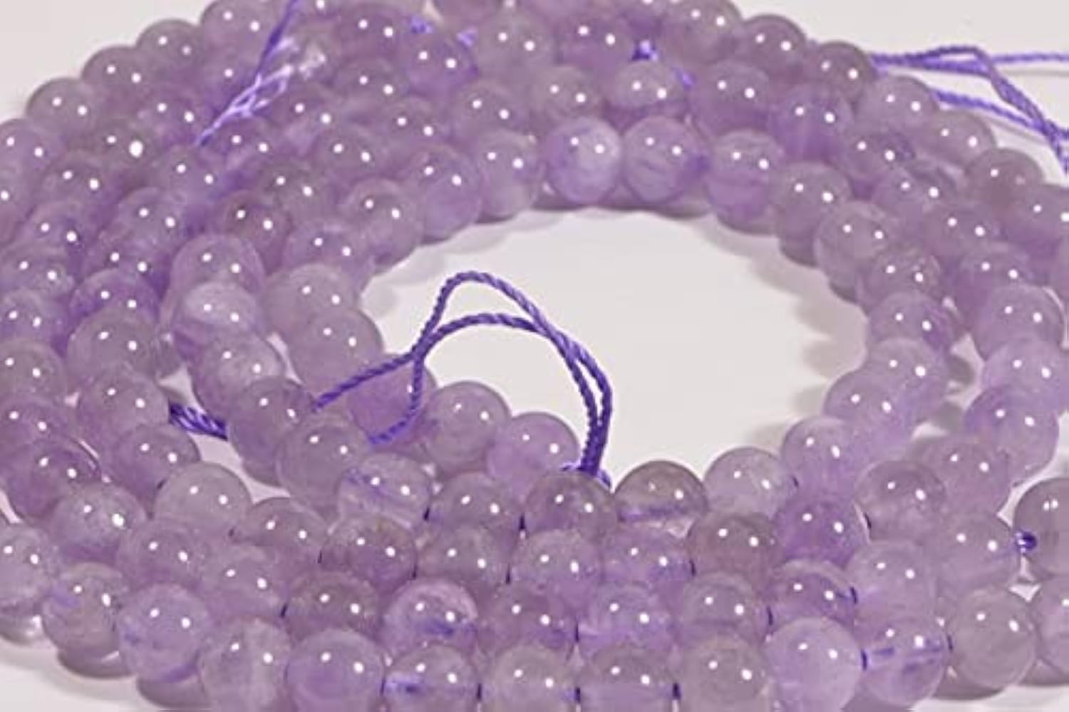 Perles améthyste naturelles pour fabrication de bijoux LKBEADS 6,2mm fil 8 pouces