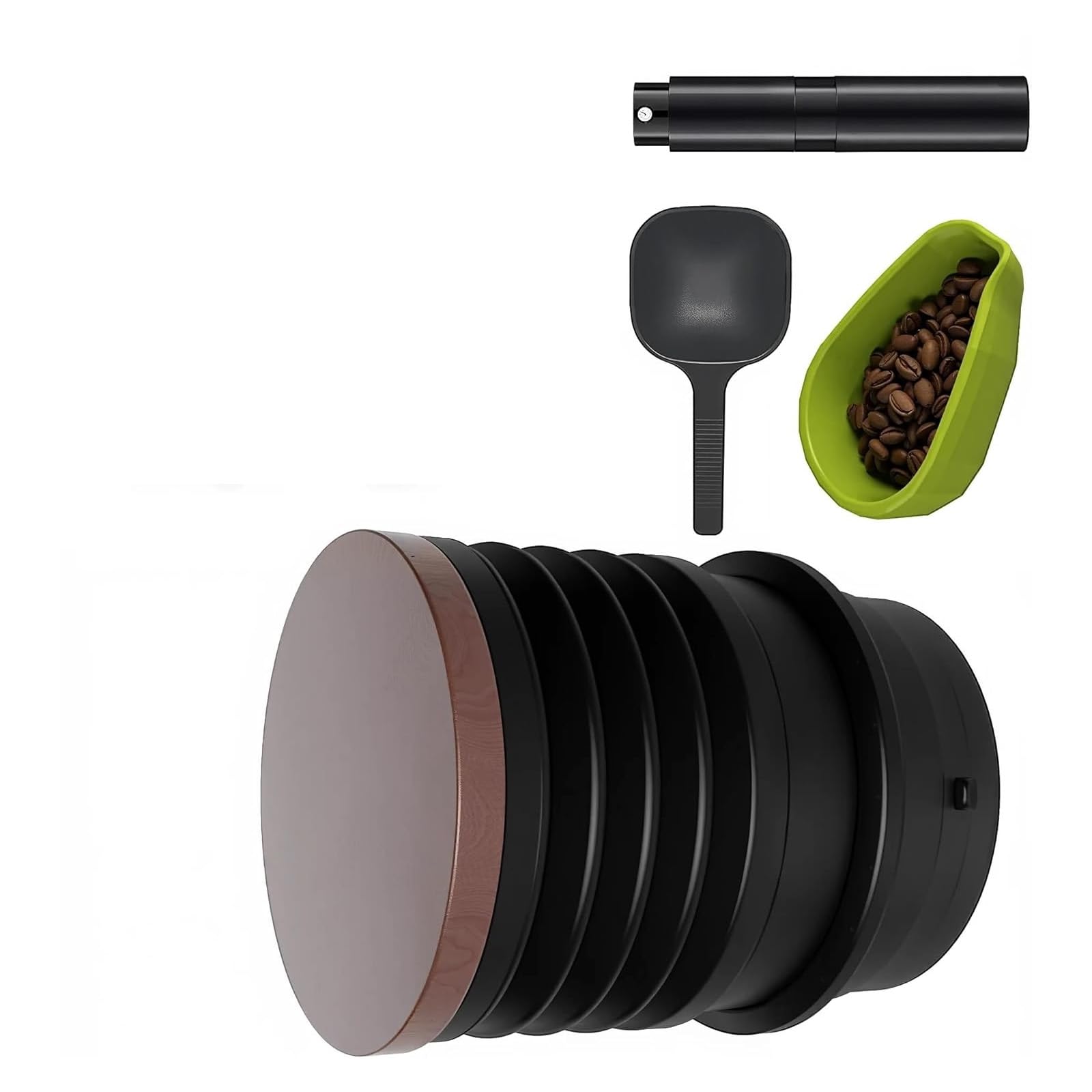 Buxuaaaa 3 Quick-Clean Grinder Accessory with Bellow Bottle & Measuring Tray for Consistent Brewing Efficient Coffee Grinding Systems