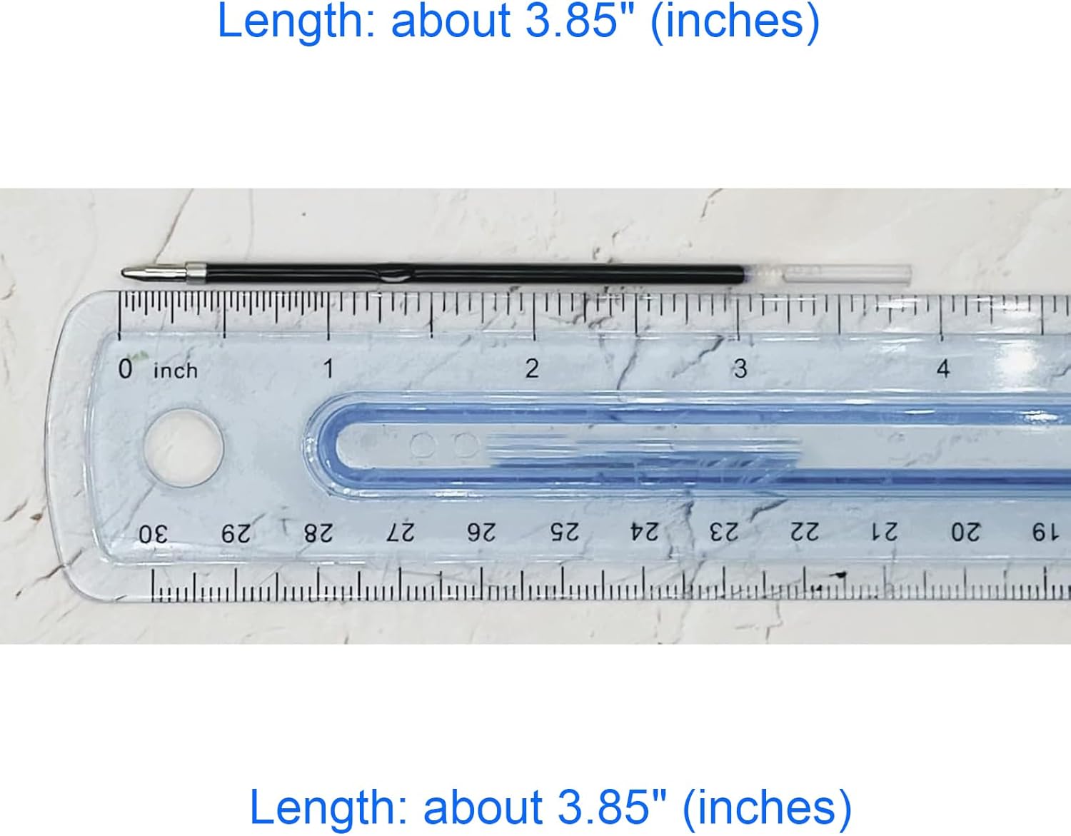 3.85'' Ballpoint Ink Pen Refills for Cli Pens, 1 mm Medium Point Tip